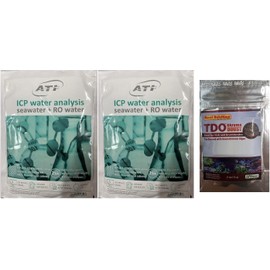 Essentials Pro ATI ICP-OES Complete Saltwater Water Test Kit with PREPAID Shipping Label Coral Aquarium Fish Food (Two ATI ICP Test Kits)