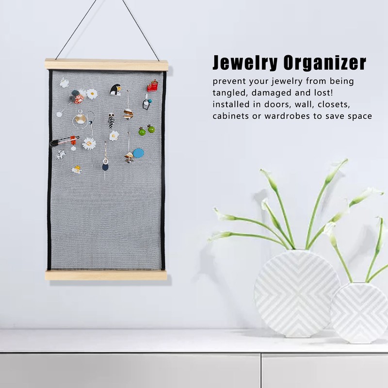 Earrings Jewelry Rack Mesh Cloth Large Capacity Storage Wall Mounted