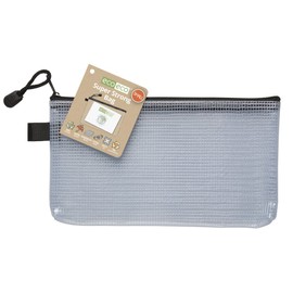 eco-eco Small 95% Recycled Super Strong Bag Clear Mesh Tuff Case + Zip