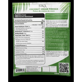 SIKA Coconut Cream Milk Powder Vegan 100% Malaysia Organic, Pack of 6 (300g)