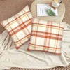 Mondiafy Pack of 2 Cozy Fall Plaid Plush Throw Pillow