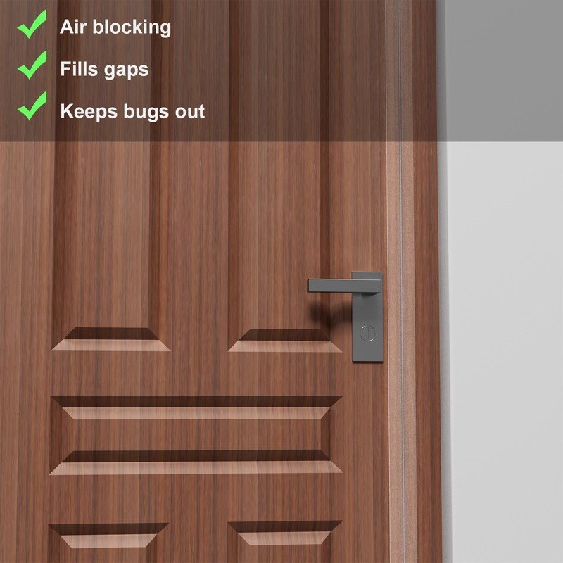 Elvone T-Shaped Door Draft Stopper, 1.97 in x 40 Ft