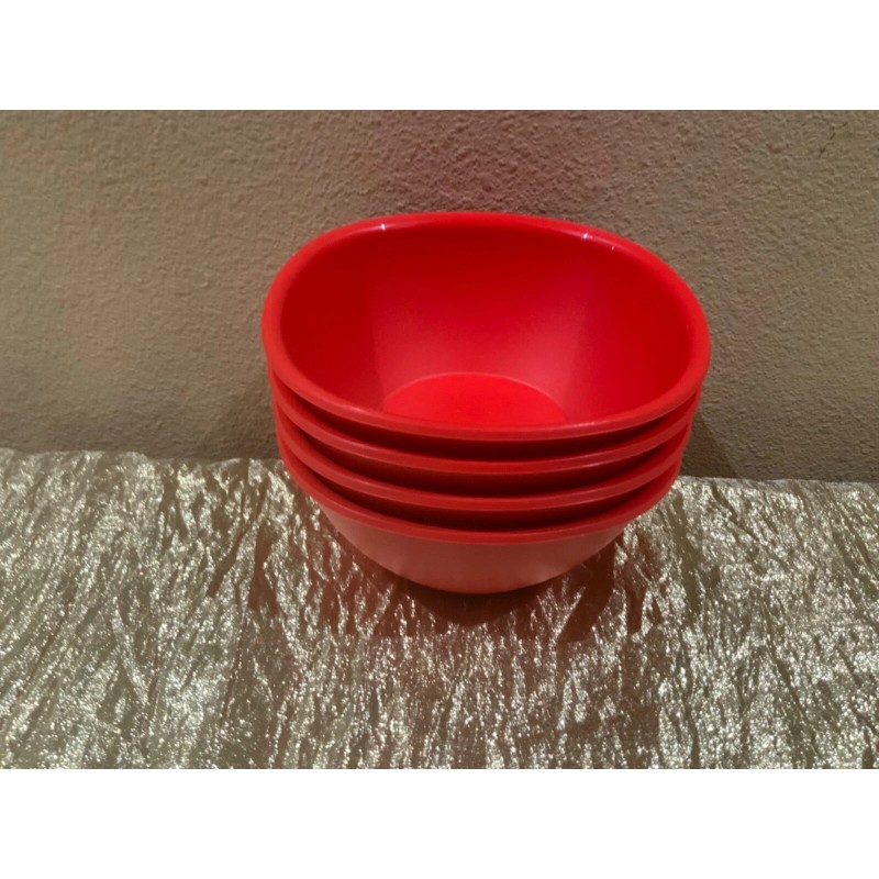 Tupperware New Set of 4 Legacy 400ml Bowls in Red