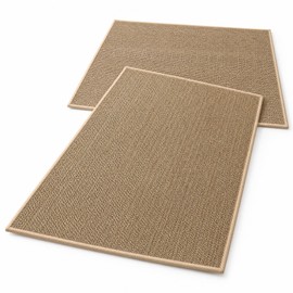 Washable Kitchen Runner Rug for Floor Protection – Non-Slip Faux Sisal Mat with Natural Rubber Backing for Kitchen & Entryway