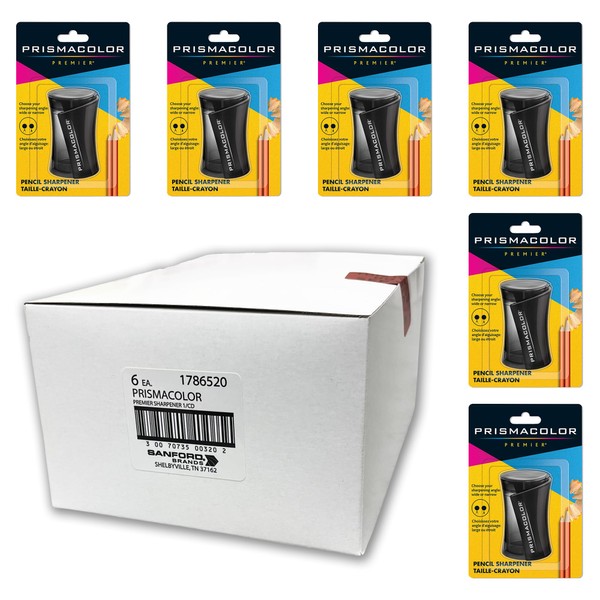Prismacolor Premier Pencil Sharpener, Black, Box of 6 Sharpeners (1786520)