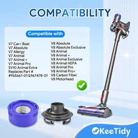 KeeTidy Post HEPA Filter Replacement & Motor Cover Compatible with Dyson V8 V7 Motorhead Car+Boat Trigger Cord-Free Cordless Stick Vacuum Cleaners, Upgrade Your Vacuums