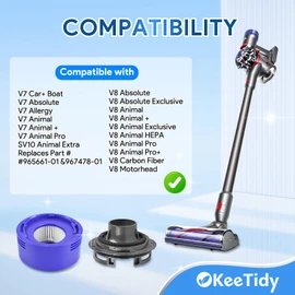 KeeTidy Post HEPA Filter Replacement & Motor Cover Compatible with Dyson V8 V7 Motorhead Car+Boat Trigger Cord-Free Cordless Stick Vacuum Cleaners, Upgrade Your Vacuums