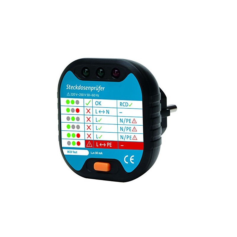 Kopp 171002012 Socket Tester for Connection Test with Optical Indicator,