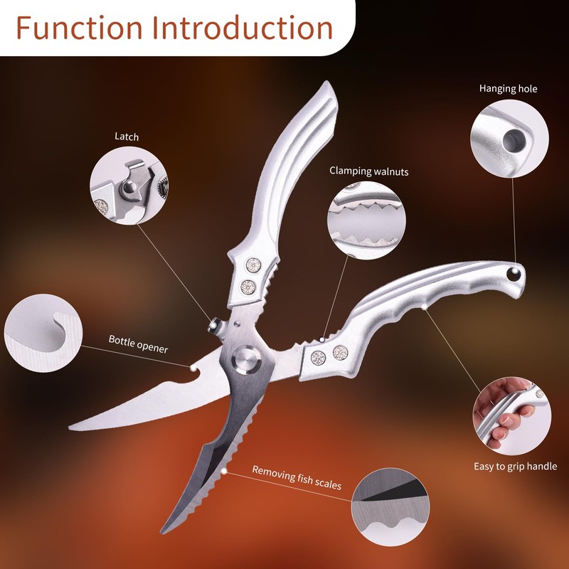 Poultry Scissors Stainless Steel Chicken Scissors Meat Scissors Modern Kitchen