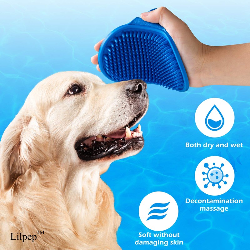 Dog Grooming Brush, Lilpep Pet Shampoo Bath Brush Soothing Massage