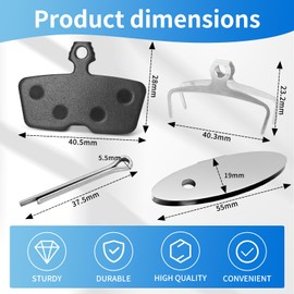 Brake Pads Bicycle Disc Brake for SRAM DB8-2 Pairs Disc Brake Pads Suitable for SRAM Code R, Guide RE, G2 RE, Bicycle Brake Pads with Adjustment Plate, Easy Assembly, Robust Durable for MTB