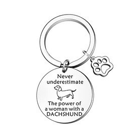 FMCC Dachshund Dog Gifts for Women Never Underestimate The Power of a Woman with a Dachshund Lover Presents Keyring