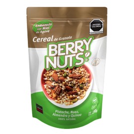 Berry Nuts® Granola Vegana Sin Gluten, Quinoa, Almendra y Nuez, Bolsa 190g