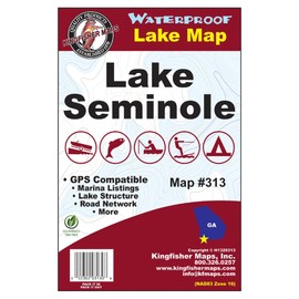 Kingfisher 313 Waterproof Map Lake Seminole, GA & FL