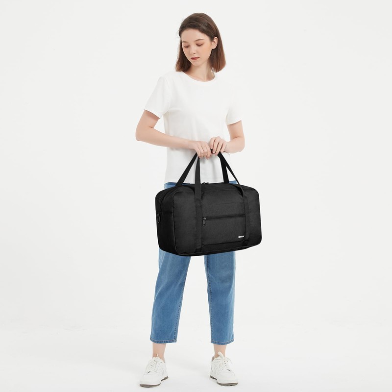 Denim Black 20L Foldable Underseat Travel Bag - Water-Resistant Hand