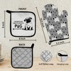 Mingnei Pug Dog Oven Mitts and Pot Holders Sets, Pug