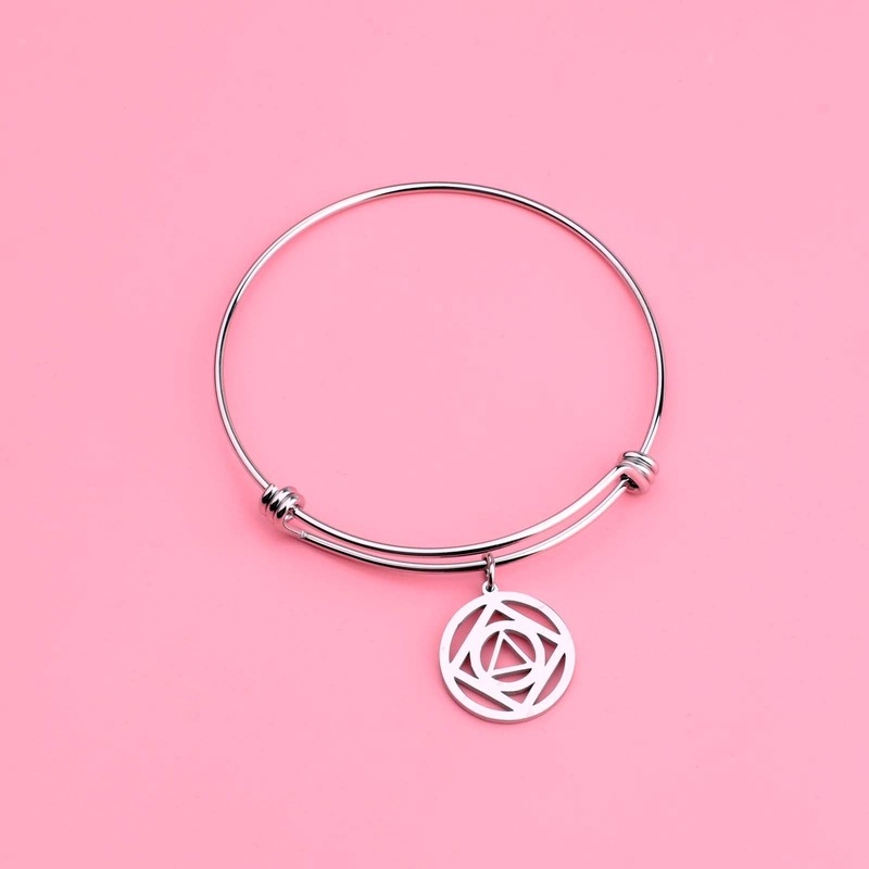 Detailed AA & NA Anonymous Dual Charm Bracelet 12 Steps