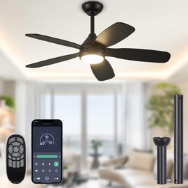 SARUDIIR Ceiling Fans with Lights,42 inch Modern Ceiling Fan with App and Remote Control,Reversible DC Motor Ceiling Fans 3CCT Dimmable Noiseless Ceiling Fan for Bedroom,Farmhouse,Indoor/Outdoor Use