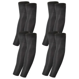 Xeoxarel 4 Pairs UV Sun Protection Arm Sleeves - Tattoo Cover Up - UPF 50 Sports Compression Cooling Sleeve for Men & Women Black