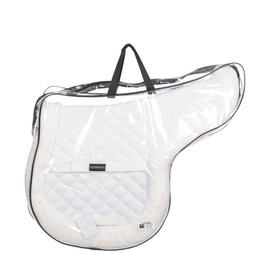 Equinavia Eidsvoll Forward Cut Shaped English Saddle Pad for Show Jumping with Ultra Fleece Trim - White - L