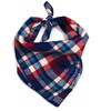The Worthy Dog Plaid Classic Square Tie-On Bandana, Comfortable Cotton