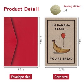 Detuca Humorous Banana Bread Birthday Cards, Perfect Birthday Gifts for Friends, Both Men And Women, Featuring a Banana Bread Greeting Card That Says, 'In Banana Years, You'Re Bread.