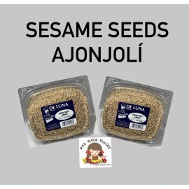 De Luna Brand Sesame Seeds  2-12 oz. containers / Ajonjoli 2 Contenedores de 12 oz.