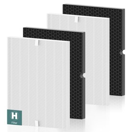 116130 Replacement Filter H for Winix 5500-2 AM80 Plasmawave Air Purifier, Includes 2 Pack True HEPA Filter and 2 Pack Activated Carbon Filter