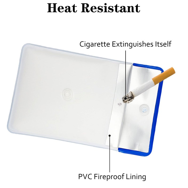 Portable Pocket Ashtray Pouch 4 Pieces Reusable Fireproof PVC Odour-Proof