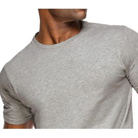 ED HARDY 3 Pack Mens Fitted Tshirts Plain Micro Modal Short Sleeve Crew Neck Classic Fitted Tees Mens Shirts, Casual Tshirts, Gym, Work Clothes, Grey, Navy, Black, Large