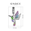 GNOCE Flower/Plant Pendant Charms 925 Sterling Silver Dangle Hummingbird Charm