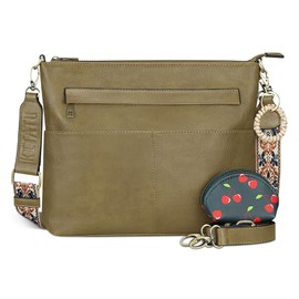 KITATU Crossbody Purse Handbag for Women Large Capacity Vegan Leather Shoulder Zipper Bag