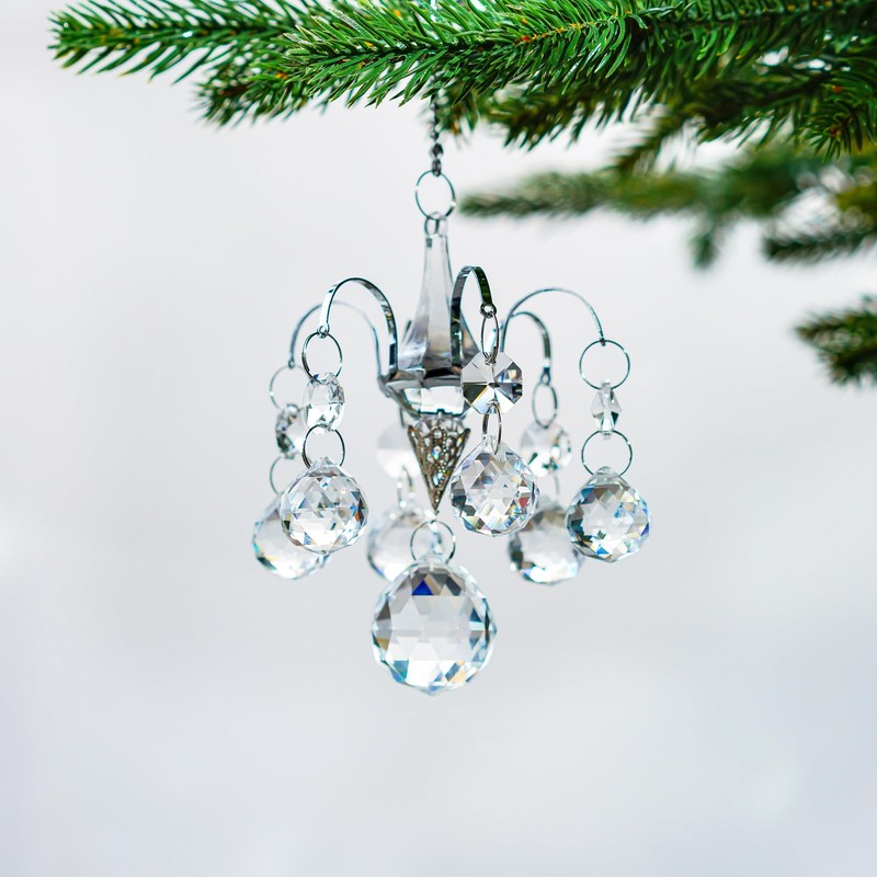 H&D HYALINE & DORA Crystal Wind Chime Shaped Rainbow Suncatcher,Hanging