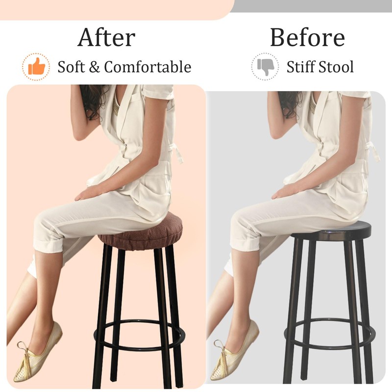 LYLNBYWK Bar Stool Covers Set of 4, Stool Covers Round