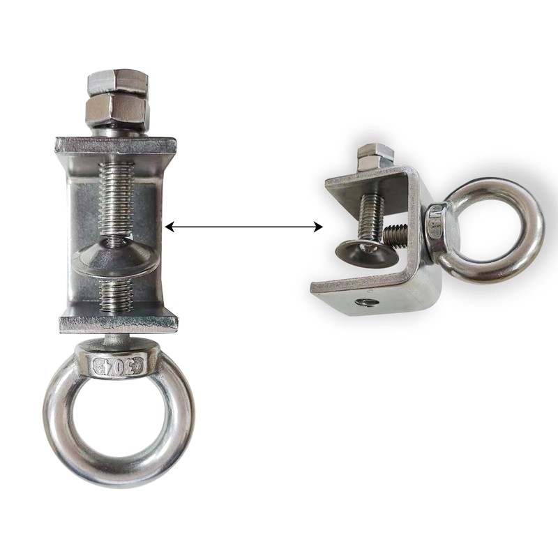4Pcs Stainless C Clamp with Ring;Heavy Duty Hanging J Hook/pipe