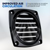 (Black (Pair)) - Five Oceans Air Louvred Flush Thru Vent,