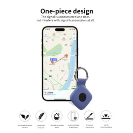 Schutzhülle für Tile Mate 2022/2024, Anti-Verlust-Tracker mit Silikon-Schlüsselanhänger, langlebige und stilvolle Abdeckung, wasserdicht, Anti-Fall, Blau, 2 Stück