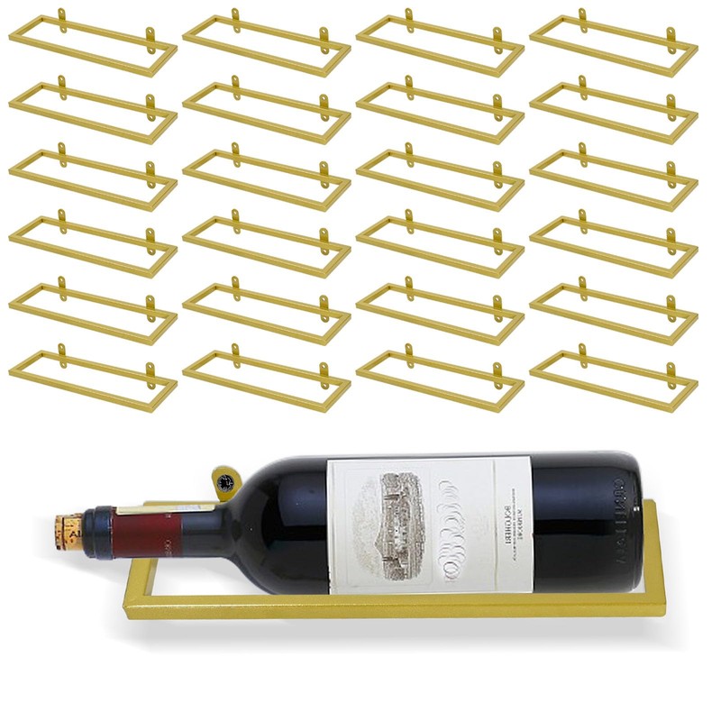 UOIENRT 6Pcs Wall-Mounted Wine Racks, Rectangular Wine Rack Wine Bottle