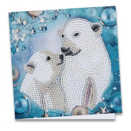 Ideen mit Herz Diamond Painting Greeting Card | 16 x 16 cm | 370 gsm | Includes Envelope & Tools (Polar Bears 02)