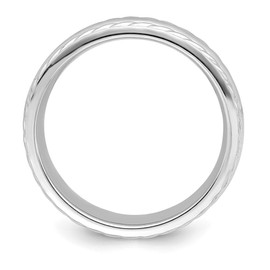 Auriga Fine Jewelry Sterling Silver 6mm Polished Domed Rope Edge Fancy Wedding Band Ring 7