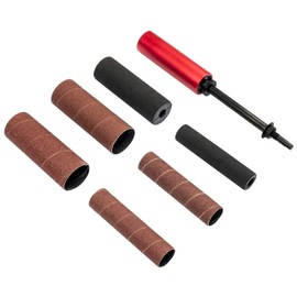 Portable Spindle Sander Hand-Held Rubber Sanding Drum for Drill 4-1/2" x 1-1/2" and 4-1/2" x 1" Hand Drum Sander (Red)