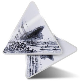 2 x Triangle Stickers 10cm - Sinking Titanic Ocean Liner Ship 1912 Laptop Tablet Luggage Scrapbook #46299