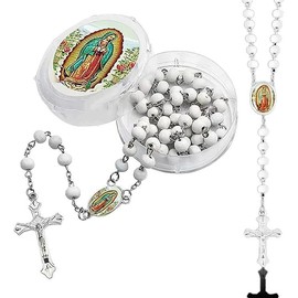 catholic rosary bead necklace Wooden Bead Rosary Necklace with Crucifix and Our Lady of Guadalupe Catholic Wooden Rosary Olive Beads for Men Women