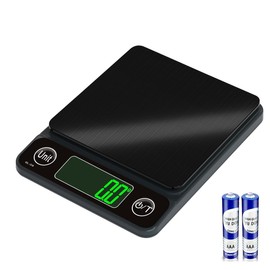 Scale, Kitchen Scale, 6.6 lbs (3 kg), Kitchen Scale, 0.04 oz (0.1 g) Units, Kitchen Hario, Scale, Measuring Envelope, Scale, Digital Scale, Tare Function, Precision Scale, Electronic Scale (Black, S)