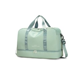 CORIOS Nylon Sports Bag for Men/Women Travel Bags Duffle Bag Weekender Overnight Bag Fitness Bag Swimming Bag Large Training Bag Cabin Travel Sports Gym, Green