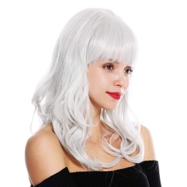 WIG ME UP - GFW3129 women's quality wig long fringe wavy light grey silvery grey