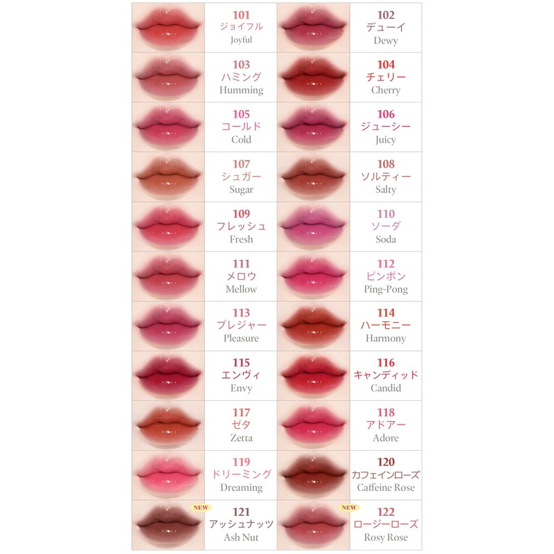 Laka Fruity Glam Tint #118 Adore Lip Color, Genuine Japanese