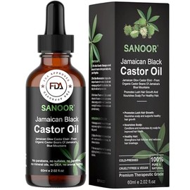 SANOOR Elixir de Aceite de Ricino Jamaicano Glow | 100% Puro y Natural - Aceite de Alta Calidad para el Crecimiento del Cabello, Pestañas y Cejas | In