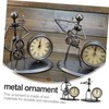 ABOOFAN 2pcs Iron Music Band Clock Shape Ornaments Retro Style