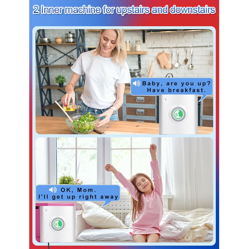 Wireless Voice Intercom Doorbell 2 Way Talk Ultra Long Distance